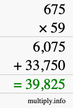 How to calculate 675 times 59 using long multiplication