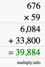 How to calculate 676 times 59 using long multiplication