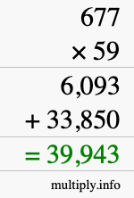 How to calculate 677 times 59 using long multiplication