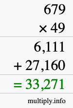 How to calculate 679 times 49 using long multiplication