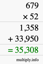 How to calculate 679 times 52 using long multiplication How to calculate 679 times 52 using long multiplication