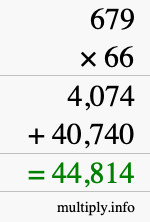 How to calculate 679 times 66 using long multiplication