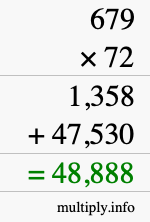 How to calculate 679 times 72 using long multiplication