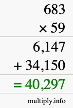 How to calculate 683 times 59 using long multiplication