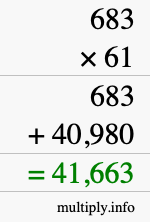 How to calculate 683 times 61 using long multiplication How to calculate 683 times 61 using long multiplication