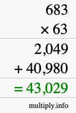 How to calculate 683 times 63 using long multiplication