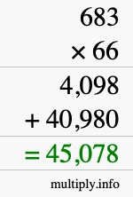 How to calculate 683 times 66 using long multiplication