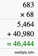 How to calculate 683 times 68 using long multiplication