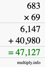 How to calculate 683 times 69 using long multiplication