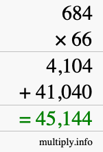 How to calculate 684 times 66 using long multiplication