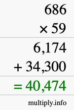 How to calculate 686 times 59 using long multiplication