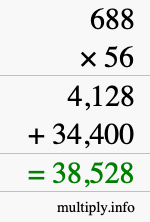 How to calculate 688 times 56 using long multiplication How to calculate 688 times 56 using long multiplication