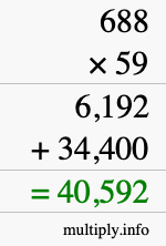 How to calculate 688 times 59 using long multiplication