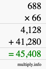 How to calculate 688 times 66 using long multiplication