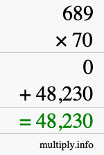 How to calculate 689 times 70 using long multiplication