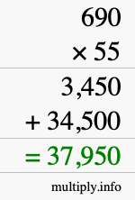 How to calculate 690 times 55 using long multiplication How to calculate 690 times 55 using long multiplication