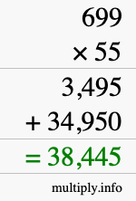 How to calculate 699 times 55 using long multiplication How to calculate 699 times 55 using long multiplication