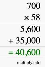 How to calculate 700 times 58 using long multiplication How to calculate 700 times 58 using long multiplication