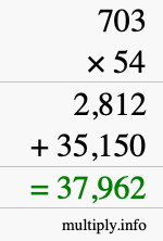 How to calculate 703 times 54 using long multiplication