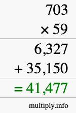 How to calculate 703 times 59 using long multiplication