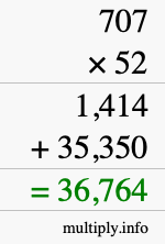 How to calculate 707 times 52 using long multiplication How to calculate 707 times 52 using long multiplication