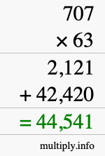 How to calculate 707 times 63 using long multiplication How to calculate 707 times 63 using long multiplication
