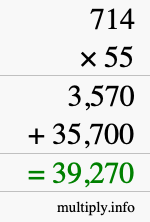 How to calculate 714 times 55 using long multiplication How to calculate 714 times 55 using long multiplication