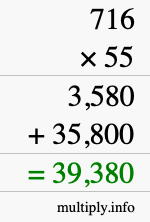 How to calculate 716 times 55 using long multiplication How to calculate 716 times 55 using long multiplication
