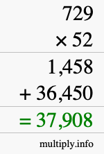 How to calculate 729 times 52 using long multiplication How to calculate 729 times 52 using long multiplication