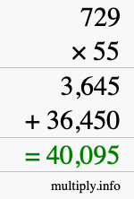 How to calculate 729 times 55 using long multiplication How to calculate 729 times 55 using long multiplication