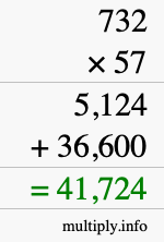 How to calculate 732 times 57 using long multiplication How to calculate 732 times 57 using long multiplication