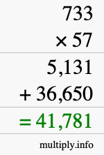How to calculate 733 times 57 using long multiplication How to calculate 733 times 57 using long multiplication