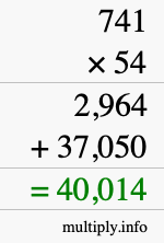 How to calculate 741 times 54 using long multiplication