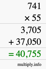 How to calculate 741 times 55 using long multiplication How to calculate 741 times 55 using long multiplication