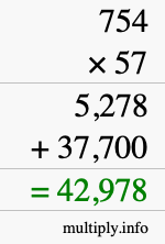 How to calculate 754 times 57 using long multiplication How to calculate 754 times 57 using long multiplication