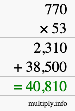 How to calculate 770 times 53 using long multiplication