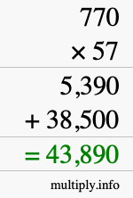 How to calculate 770 times 57 using long multiplication How to calculate 770 times 57 using long multiplication