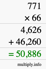 How to calculate 771 times 66 using long multiplication