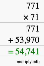 How to calculate 771 times 71 using long multiplication