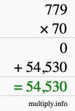 How to calculate 779 times 70 using long multiplication How to calculate 779 times 70 using long multiplication
