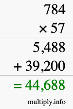 How to calculate 784 times 57 using long multiplication How to calculate 784 times 57 using long multiplication