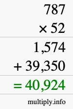 How to calculate 787 times 52 using long multiplication How to calculate 787 times 52 using long multiplication