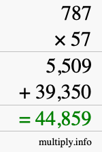 How to calculate 787 times 57 using long multiplication How to calculate 787 times 57 using long multiplication
