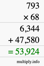 How to calculate 793 times 68 using long multiplication How to calculate 793 times 68 using long multiplication