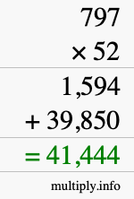 How to calculate 797 times 52 using long multiplication How to calculate 797 times 52 using long multiplication