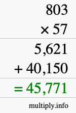 How to calculate 803 times 57 using long multiplication How to calculate 803 times 57 using long multiplication