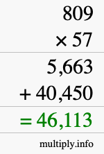 How to calculate 809 times 57 using long multiplication How to calculate 809 times 57 using long multiplication