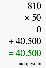How to calculate 810 times 50 using long multiplication How to calculate 810 times 50 using long multiplication