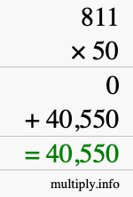 How to calculate 811 times 50 using long multiplication How to calculate 811 times 50 using long multiplication