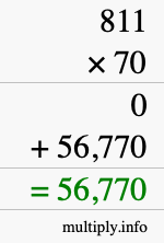 How to calculate 811 times 70 using long multiplication How to calculate 811 times 70 using long multiplication
